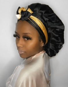 Edge Scarf Satin Bonnet